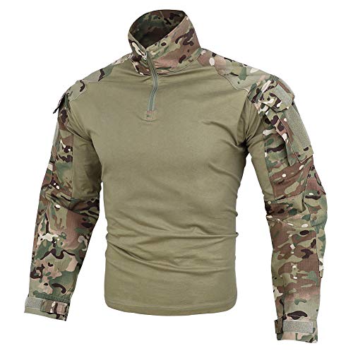 Herren Combat Shirts Taktische G3 Kampfhemden mit Ellbogenschützern Taktische Hemd Militär Outdoor Airsoft Kampf Jagd Hemd (S) von KRYDEX GEAR