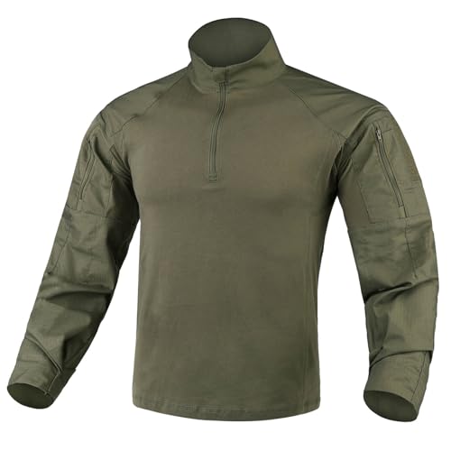 KRYDEX GEAR Herren Combat Shirts mit Ellbogenschützern G4 Kampfhemden Taktisches Langarmhemd für Militär Outdoor Airsoft Kampf Jagd (RG, XXL) von KRYDEX GEAR