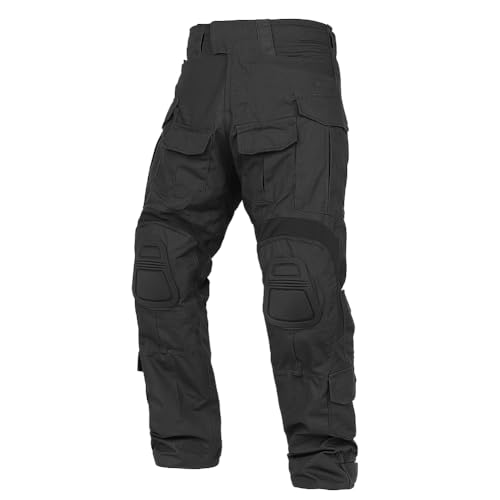 KRYDEX GEAR Kampfhose G3 Taktische Hose mit Knieschoner Militär Outdoor Airsoft Kampf Jagd Hosen für Männer (Schwarz, L) von KRYDEX GEAR