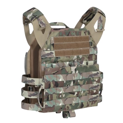 KRYDEX GEAR Taktische Weste für Herren, Verstellbarer Airsoft Weste mit MOLLE Plattenträger Militär Weste Plate Carrier Paintball Brustschützer von KRYDEX GEAR