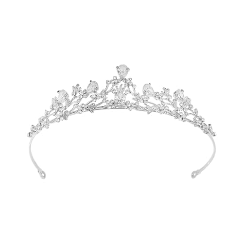 1 Stück Prinzessin Krone Damen Rapunzel Kostüm Brautkrone Fee Silber Tiara Damen Karneval Silber Krone von KRYMSON