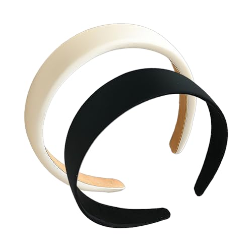 KRYMSON 2 Stück Schwarz-Weiße Stirnbänder 3 Cm, Breite Stirnbänder Für Damen, Modische Damen-Stirnbänder, Flauschige Stirnbänder Für Damen, Rutschfeste Stirnbänder, Gepolsterte Stirnbänder KRYMSON 2 Stück Schwarz-Weiße Stirnbänder 3 Cm, Breite Stirnbänder Für Damen, Modische Damen-Stirnbänder, Flauschige Stirnbänder Für Damen, Rutschfeste Stirnbänder, Gepolsterte Stirnbänder von KRYMSON