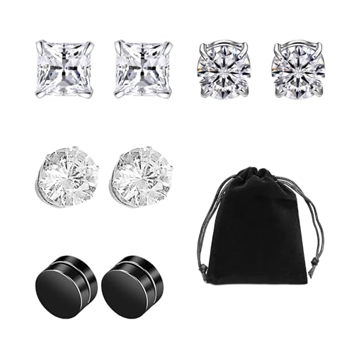 8 Stück Magnetische Ohrclips, 1 Stück Aufbewahrungstasche, Magnetische Kristallohrringe, Runde Ohrclips Aus Titanstahl, Modeschmuck, Geeignet Für Dates, Partys Und Das Tägliche Anziehen von KRYMSON