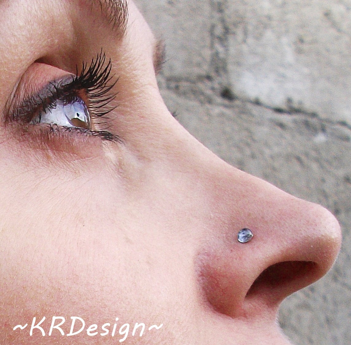 Blautopas Sterlingsilber Nasenstecker Handgefertigter Edelstein Nasenring Blautopas Sterlingsilber Nasenstecker Handgefertigter Edelstein Nasenring von KRaczJewelry