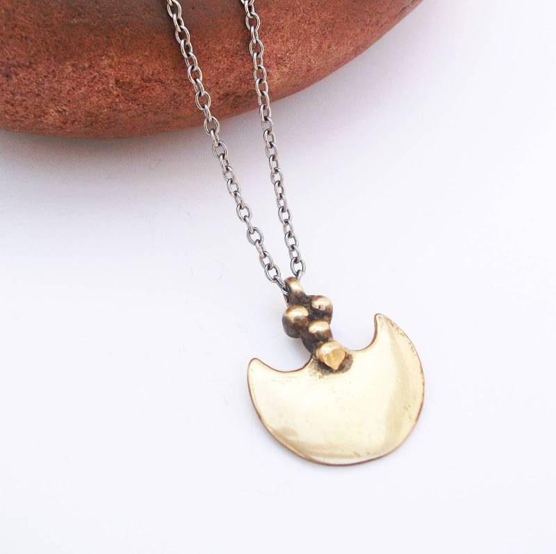 Goldkette Mit Anhänger Massiv Messing Anhänger, Magnetverschluss Goldkette Mit Anhänger Massiv Messing Anhänger, Magnetverschluss von KRaczJewelry
