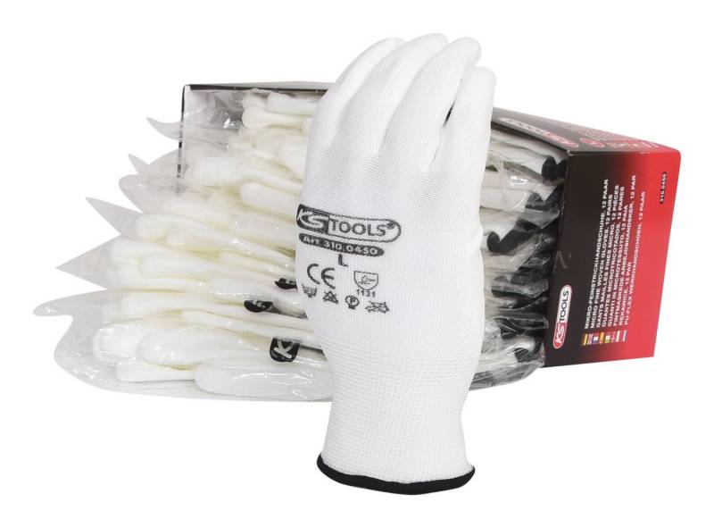 KS Tools Arbeitshandschuhe (12 Paar) Mikro-Feinstrickhandschuhe von KS Tools