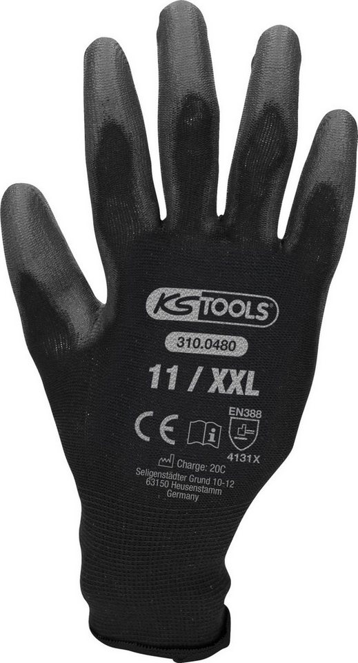 KS Tools Arbeitshandschuhe Mikro-Feinstrickhandschuhe-schwarz, 11, 12 Paar von KS Tools