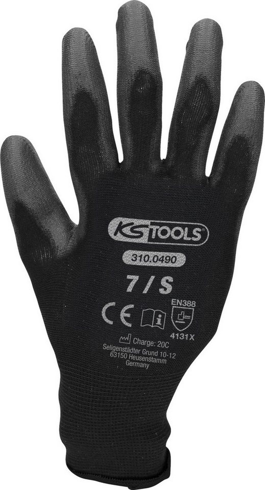 KS Tools Arbeitshandschuhe Mikro-Feinstrickhandschuhe-schwarz, 7, 12 Paar von KS Tools