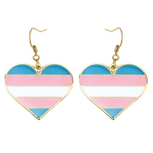 Transgender Pride Herzform baumelnde Ohrringe Gay & Lesben LGBT Pride Geschenke Regenbogen Schmuck (Transgender Herz) Transgender Pride Herzform baumelnde Ohrringe Gay & Lesben LGBT Pride Geschenke Regenbogen Schmuck (Transgender Herz) von KS2018