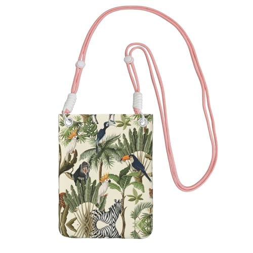 Die kompakte und leichte bedruckte Kuriertasche mit Bäumen und Tieren ist geeignet für tägliche Reisen, Pendeln und Einkaufen, rose, Einheitsgröße von KSANNNS