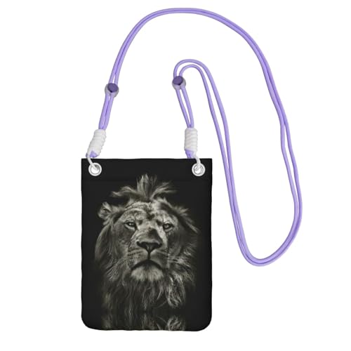 Die kompakte und leichte bedruckte Kuriertasche mit Wildtier-Löwenmotiv ist geeignet für tägliche Reisen, Pendeln und Einkaufen, violett, Einheitsgröße Die kompakte und leichte bedruckte Kuriertasche mit Wildtier-Löwenmotiv ist geeignet für tägliche Reisen, Pendeln und Einkaufen, violett, Einheitsgröße von KSANNNS