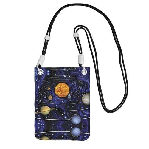 Die kompakte und leichte bedruckte Kuriertasche von Sonnensystem ist geeignet für tägliche Reisen, Pendeln und Einkaufen, Schwarz , Einheitsgröße Die kompakte und leichte bedruckte Kuriertasche von Sonnensystem ist geeignet für tägliche Reisen, Pendeln und Einkaufen, Schwarz , Einheitsgröße von KSANNNS