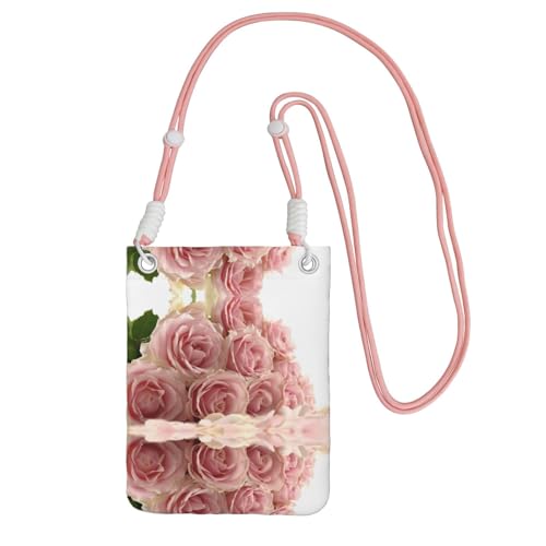 KSANNNS Die kompakte und leichte Kuriertasche mit rosa Rosen ist geeignet für tägliche Reisen, Pendeln und Einkaufen, rose, Einheitsgröße von KSANNNS