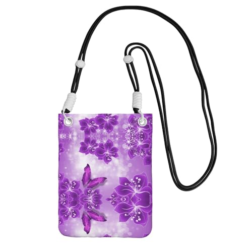 KSANNNS Die kompakte und leichte Kuriertasche mit violetten Schmetterlingen ist geeignet für tägliche Reisen, Pendeln und Einkaufen, Schwarz , Einheitsgröße KSANNNS Die kompakte und leichte Kuriertasche mit violetten Schmetterlingen ist geeignet für tägliche Reisen, Pendeln und Einkaufen, Schwarz , Einheitsgröße von KSANNNS
