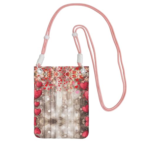 KSANNNS Die kompakte und leichte Messenger-Tasche mit rotem Liebesherz ist geeignet für tägliche Reisen, Pendeln und Einkaufen, rose, Einheitsgröße von KSANNNS