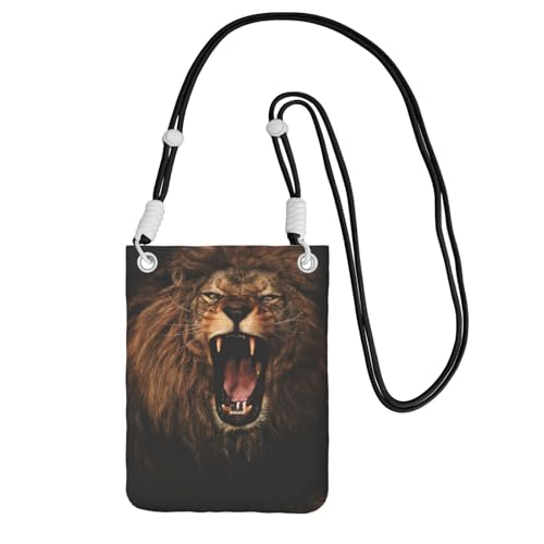 KSANNNS Die kompakte und leichte bedruckte Kuriertasche mit Aufdruck "Angry Roaring Lion" ist geeignet für tägliche Reisen, Pendeln und Einkaufen, Schwarz , Einheitsgröße KSANNNS Die kompakte und leichte bedruckte Kuriertasche mit Aufdruck "Angry Roaring Lion" ist geeignet für tägliche Reisen, Pendeln und Einkaufen, Schwarz , Einheitsgröße von KSANNNS