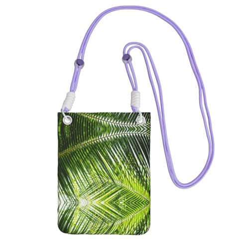 KSANNNS Die kompakte und leichte bedruckte Kuriertasche mit Palmenblättern ist geeignet für tägliche Reisen, Pendeln und Einkaufen, violett, Einheitsgröße KSANNNS Die kompakte und leichte bedruckte Kuriertasche mit Palmenblättern ist geeignet für tägliche Reisen, Pendeln und Einkaufen, violett, Einheitsgröße von KSANNNS