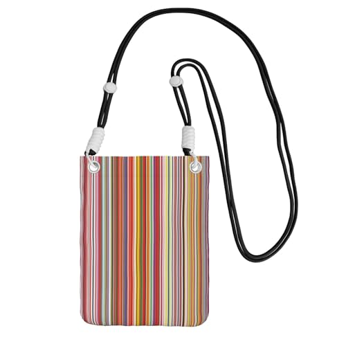 KSANNNS Die kompakte und leichte bedruckte Kuriertasche mit bunten Streifen ist geeignet für tägliche Reisen, Pendeln und Einkaufen, Schwarz , Einheitsgröße KSANNNS Die kompakte und leichte bedruckte Kuriertasche mit bunten Streifen ist geeignet für tägliche Reisen, Pendeln und Einkaufen, Schwarz , Einheitsgröße von KSANNNS