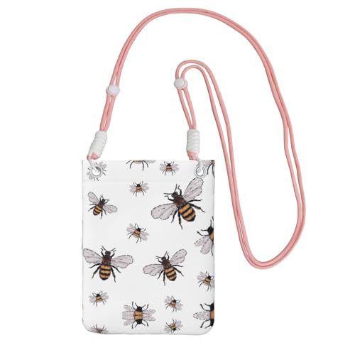 KSANNNS Die kompakte und leichte bedruckte Kuriertasche von Funny Bees ist geeignet für tägliche Reisen, Pendeln und Einkaufen, rose, Einheitsgröße von KSANNNS