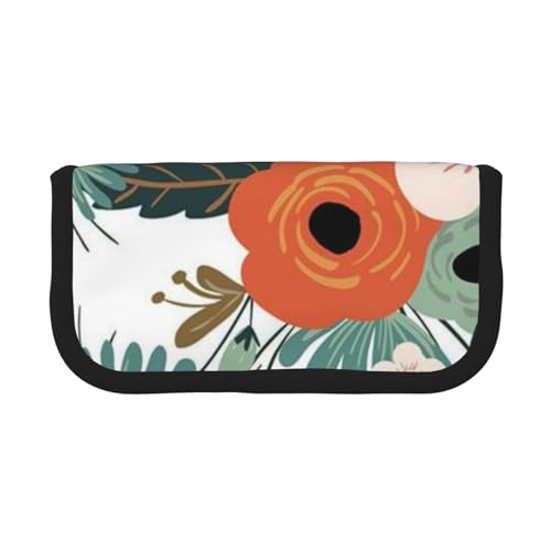 KSANNNS Federmäppchen aus Segeltuch mit Gänseblümchen-Motiv, strapazierfähig, für Lernen und Kosmetik, Weiß / Blau, Frühlingsblumendesign, Einheitsgröße, Kulturbeutel von KSANNNS