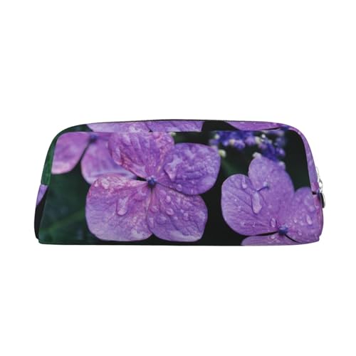 KSANNNS Hydrangea Flower Printed Simple Portable Stationery Bag, Light and Spacious School Office Stationery Storage Box, silber, Einheitsgröße, Kosmetiktasche von KSANNNS