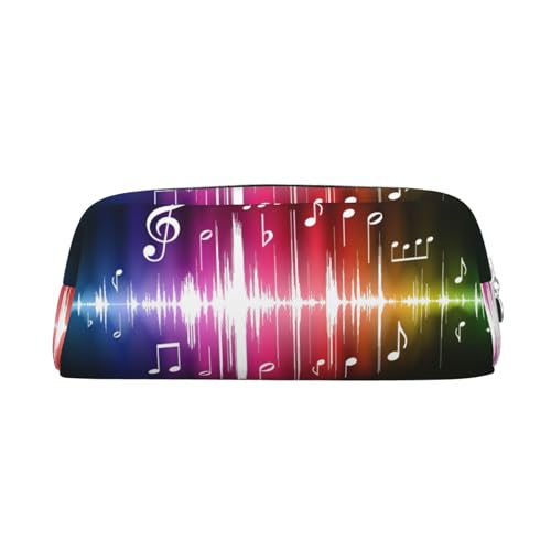 KSANNNS Jumping Musiknoten gedruckt einfache tragbare Schreibwarentasche leicht und geräumig Schule Büro Schreibwaren Aufbewahrungsbox, silber, Einheitsgröße, Kosmetiktasche von KSANNNS