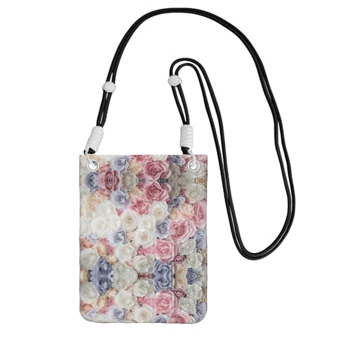 KSANNNS Kompakte und leichte Kuriertasche mit Rosenblütenmuster, geeignet für tägliche Reisen, Pendeln und Einkaufen, Schwarz , Einheitsgröße KSANNNS Kompakte und leichte Kuriertasche mit Rosenblütenmuster, geeignet für tägliche Reisen, Pendeln und Einkaufen, Schwarz , Einheitsgröße von KSANNNS