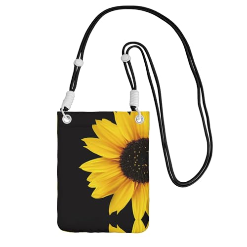 KSANNNS Kompakte und leichte bedruckte Kuriertasche mit Wildblumen, Sonnenblumen, geeignet für tägliche Reisen, Pendeln und Einkaufen, Schwarz , Einheitsgröße KSANNNS Kompakte und leichte bedruckte Kuriertasche mit Wildblumen, Sonnenblumen, geeignet für tägliche Reisen, Pendeln und Einkaufen, Schwarz , Einheitsgröße von KSANNNS