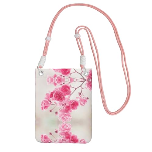 KSANNNS Kompakte und leichte bedruckte Kuriertasche mit rosa Blumen, geeignet für tägliche Reisen, Pendeln und Einkaufen, rose, Einheitsgröße von KSANNNS