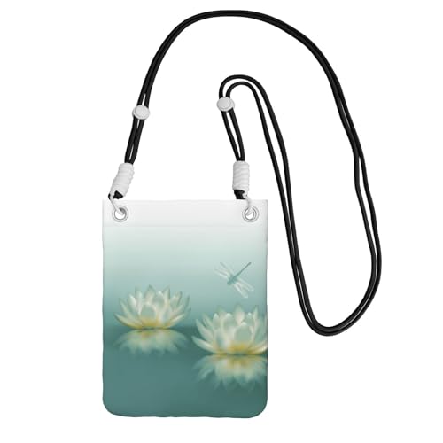 KSANNNS Libelle mit Seerose, kompakt und leicht, bedruckt, Kuriertasche ist geeignet für tägliche Reisen, Pendeln und Einkaufen, Schwarz , Einheitsgröße KSANNNS Libelle mit Seerose, kompakt und leicht, bedruckt, Kuriertasche ist geeignet für tägliche Reisen, Pendeln und Einkaufen, Schwarz , Einheitsgröße von KSANNNS