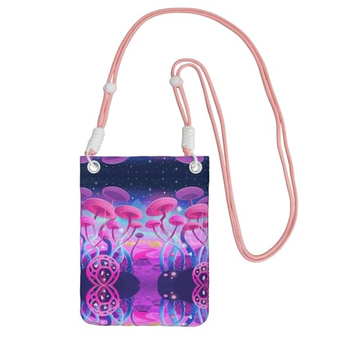KSANNNS Magic Mushroom kompakte und leichte bedruckte Kuriertasche ist geeignet für tägliche Reisen, Pendeln und Einkaufen, rose, Einheitsgröße von KSANNNS