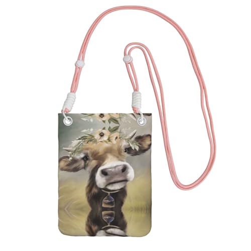 KSANNNS Niedliche Kuh kompakte und leichte bedruckte Kuriertasche ist geeignet für tägliche Reisen, Pendeln und Einkaufen, rose, Einheitsgröße von KSANNNS