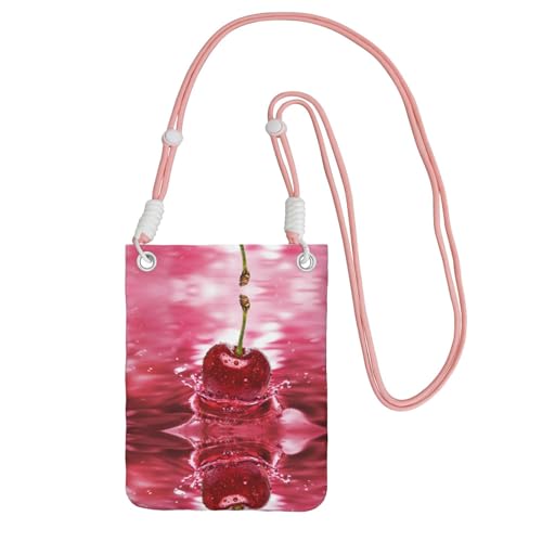 KSANNNS Red Cherries Kompakte und leichte bedruckte Kuriertasche ist geeignet für tägliche Reisen, Pendeln und Einkaufen, rose, Einheitsgröße von KSANNNS