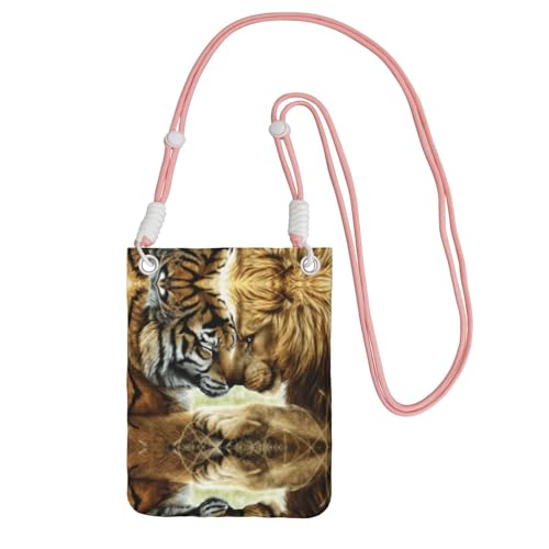 KSANNNS Tiger and Lion Kompakte und leichte bedruckte Kuriertasche ist geeignet für tägliche Reisen, Pendeln und Einkaufen, rose, Einheitsgröße von KSANNNS