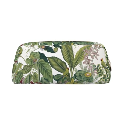 KSANNNS Tropische Blume Blatt Papagei gedruckt einfache tragbare Schreibwarentasche leicht und geräumig Schule Büro Schreibwaren Aufbewahrungsbox, gold, Einheitsgröße, Kosmetiktasche von KSANNNS