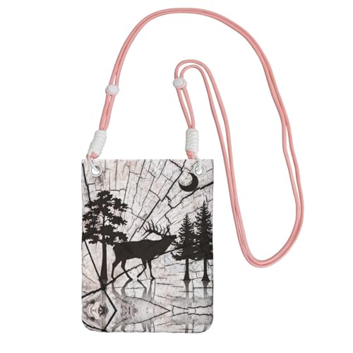 KSANNNS Wild Elk Black Silhouette Kompakte und leichte bedruckte Kuriertasche ist geeignet für tägliche Reisen, Pendeln und Einkaufen, rose, Einheitsgröße KSANNNS Wild Elk Black Silhouette Kompakte und leichte bedruckte Kuriertasche ist geeignet für tägliche Reisen, Pendeln und Einkaufen, rose, Einheitsgröße von KSANNNS