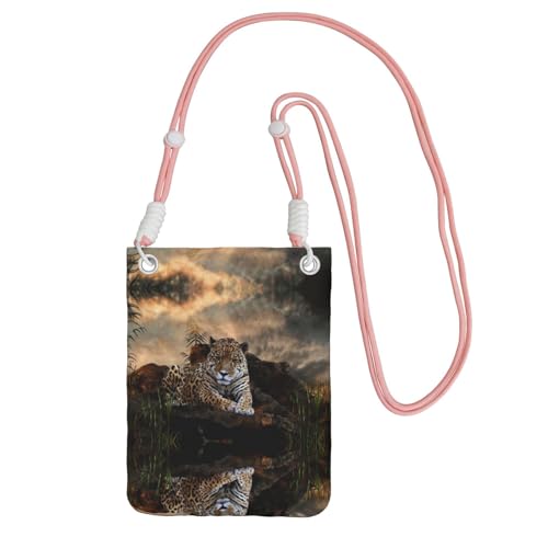 Kompakte und leichte Kuriertasche mit afrikanischem Tier-Leopardenmuster, geeignet für tägliche Reisen, Pendeln und Einkaufen, rose, Einheitsgröße von KSANNNS