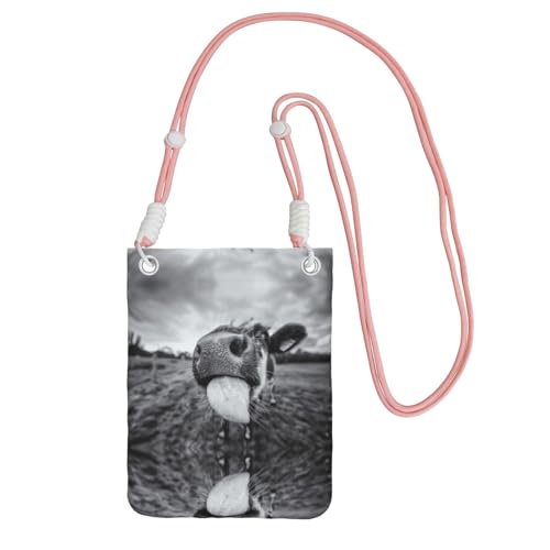 Lustige Kuriertasche mit Kuhmotiv, kompakt und leicht, geeignet für tägliche Reisen, Pendeln und Einkaufen, rose, Einheitsgröße von KSANNNS