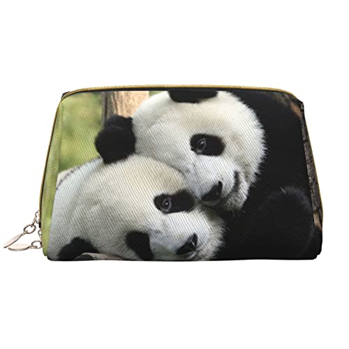 Tragbare Make-up-Tasche für Jungen mit Videospiel-Motiv, bedrucktes Leder in voller Breite, Schöne Pandas, Einheitsgröße von KSANNNS