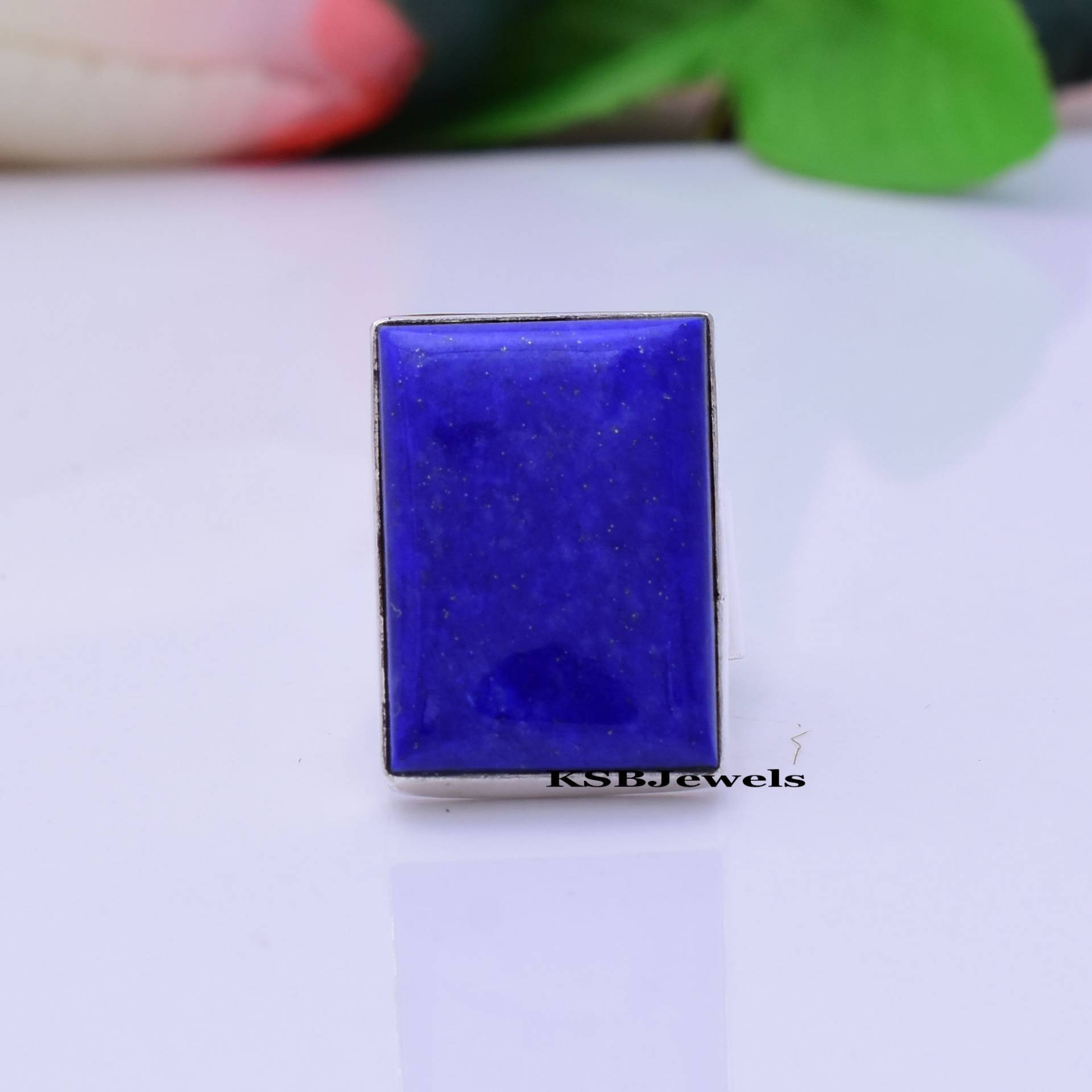 Lapis Lazuli Ring, 925 Sterling Silber Handgemachter Boho Schmuck, Statement Ehering, Valentine Sale von KSBJewels
