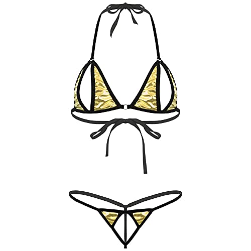 KSDFIUHAG Strumpfband-Dessous Reizvolle Spitze Exotic Sets Dessous Bikini Set Offener Brust BH Ouvert G-String-Light_Gold_One_Size von KSDFIUHAG