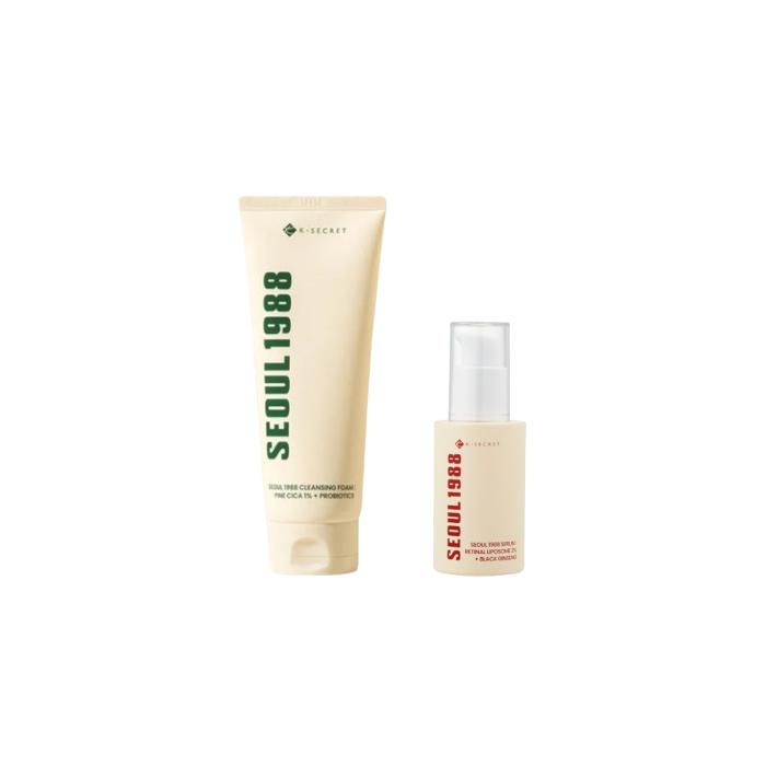 KSECRET - SEOUL 1988 Serum : Retinal Liposome 2% + Black Ginseng - 30ml + Cleansing Foam : Pine Cica 1% + Probiotics - 150ml Set von KSECRET