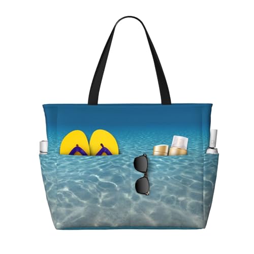 KSEFXXPKA Strand-Reisetasche mit ruhigem Wasserdruck, große Kapazität, Schultertasche, Schultertasche, für Fitnessstudio, Reisen, Ruhiges Wasser, Einheitsgröße von KSEFXXPKA