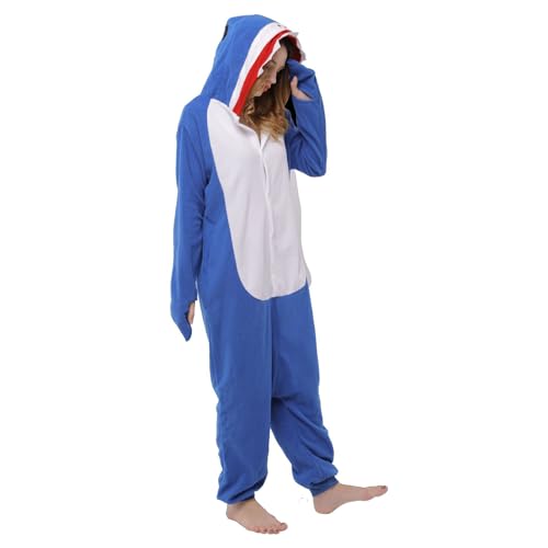 KSHSAA Hai Onesie Erwachsene,Tragbarer Ganzkörperanzug und Hai-Einteiler-Pyjama - Weiche und gemütliche Nachtwäsche mit Hai-Schlafsack für Erwachsene, Cosplay von KSHSAA