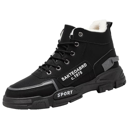 KSHSAA Herren Winter Schuhe, Warme Wasserdicht Winter Herren Schuhe, Stiefel Herren Leder, Mens Winter Boots, Atmungsaktive Schneestiefel Für Den Alltag, Camping, Pendeln von KSHSAA