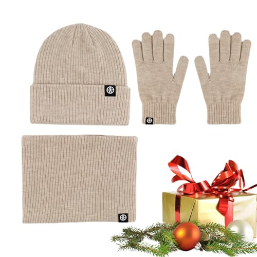 Mütze-Schal-Handschuh-Set für Damen - Winter-Mütze-Schal-Handschuhe - Thermo-Wintermütze, Schal, Handschuhe aus weichem Fleece zum Skaten, Reisen, Wandern, Camping, Snowboarden, Skifahren Kshsaa von KSHSAA