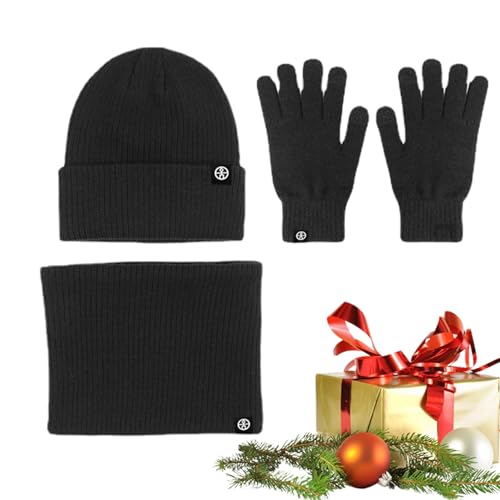 Mütze-Schal-Handschuh-Set für Damen | Wintermütze Schal Handschuhe,Thermo-Wintermütze, Schal, Handschuhe aus weichem Fleece zum Skaten, Reisen, Wandern, Camping, Snowboarden, Skifahren Kshsaa von KSHSAA