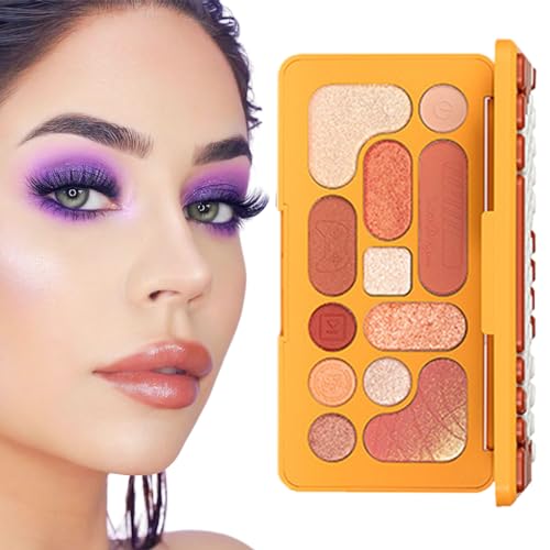 Perlen-Lidschatten-Palette | 12 Farben -Lidschatten mit Tastaturhülle,Hochpigmentiertes Lidschatten-Paletten-Make-up, langanhaltender, er Lidschatten für alltägliche Looks Kshsaa von KSHSAA