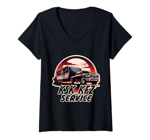 Damen Pickup n Caravan T-Shirt mit V-Ausschnitt Damen Pickup n Caravan T-Shirt mit V-Ausschnitt von KSK
