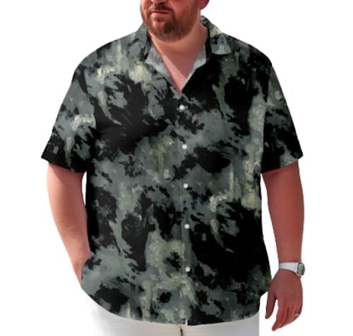 Hawaii Hemden,Übergroße Herren-Hawaii-Hemden Aquarell-Druck Lässig Lockere Passform T-Shirt Sommer-Sport-Hemden Kunst Florales Aloha Für Starke Männer Party-Strand-Tops 4XL von KSKAN